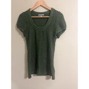Classiques Entier Short Sleeve Sweater Wool Silk Mohair Womens Size S Green